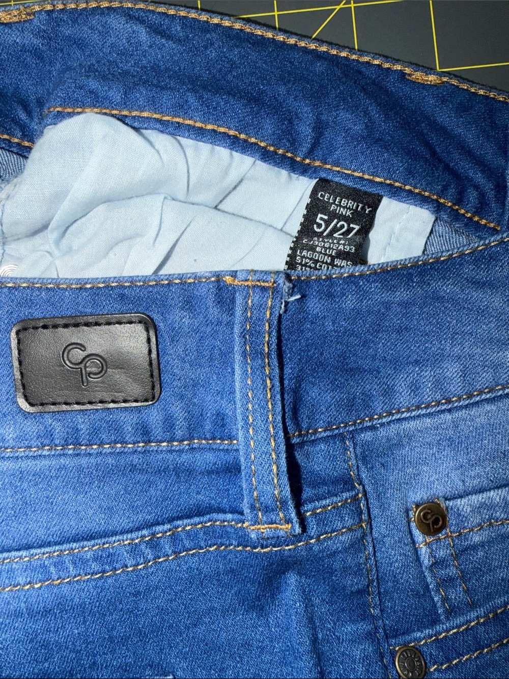 Celebrity Pink Medium Blue Denim Cuffed Shorts - Picture 4 of 4